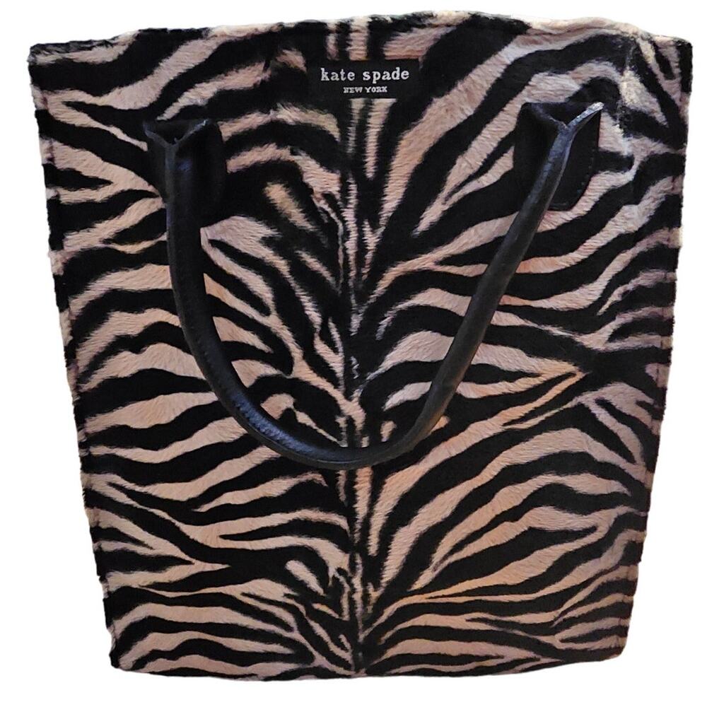 Vintage Kate Spade New York Purse RARE Tiger Animal Print Crinkle Shopper Tote